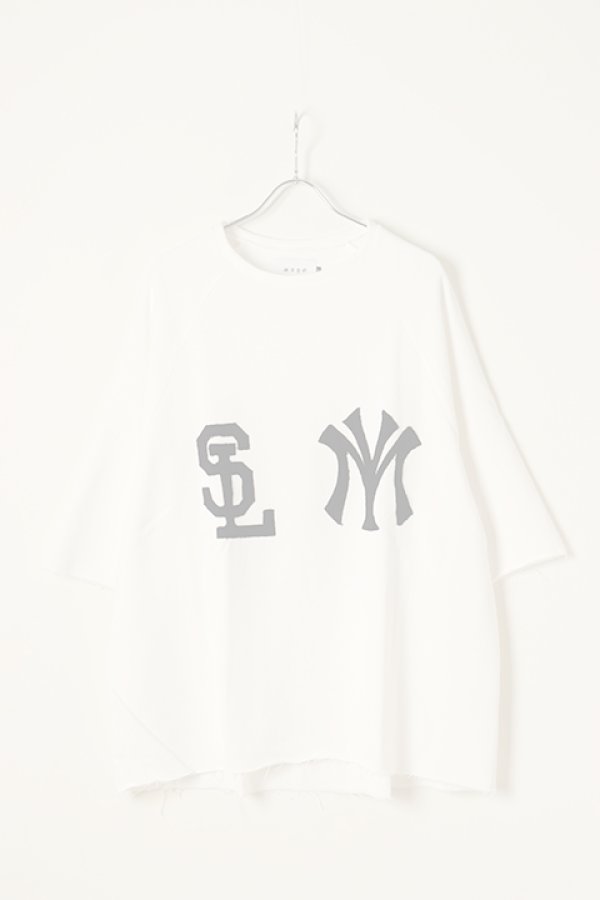 画像1:  {SOLD} SLAVE OF MAYO スレイブオブメイヨー numbering patchwork raglan sweat cut sew{-BBA}(sof) (1)