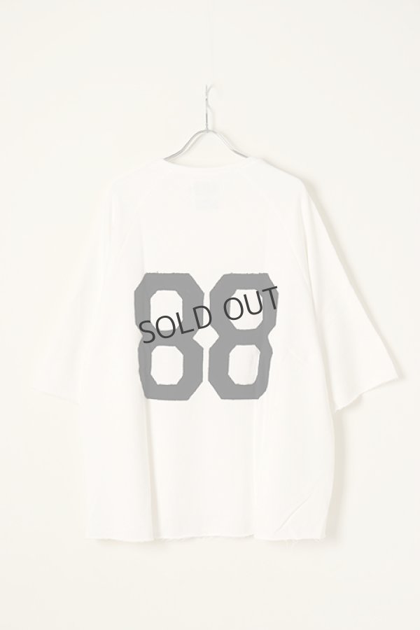 画像2: {SOLD}SLAVE OF MAYO スレイブオブメイヨー numbering patchwork raglan sweat cut sew{-BBA}(sof) (2)