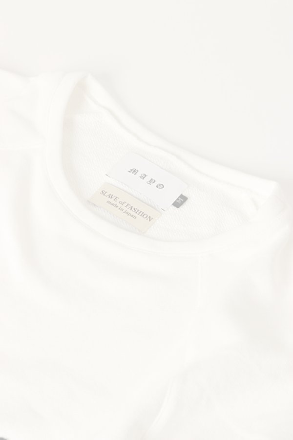 画像3:  {SOLD} SLAVE OF MAYO スレイブオブメイヨー numbering patchwork raglan sweat cut sew{-BBA}(sof) (3)