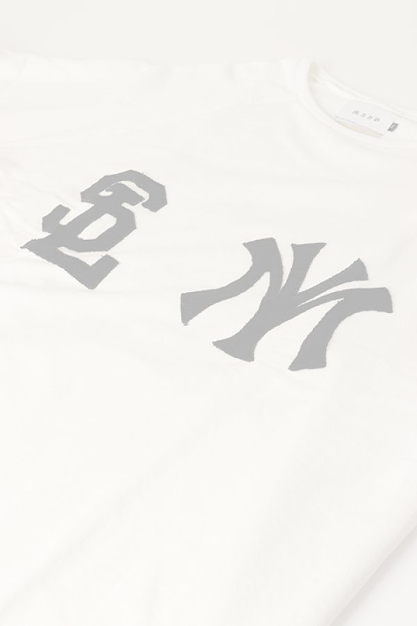 画像4:  {SOLD} SLAVE OF MAYO スレイブオブメイヨー numbering patchwork raglan sweat cut sew{-BBA}(sof) (4)