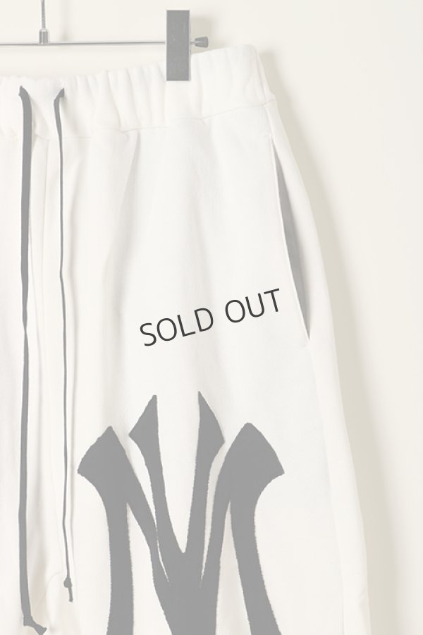 画像2: {SOLD}SLAVE OF MAYO スレイブオブメイヨー emblem patchwork sarouel sweat pants{-BBA}(sof) (2)