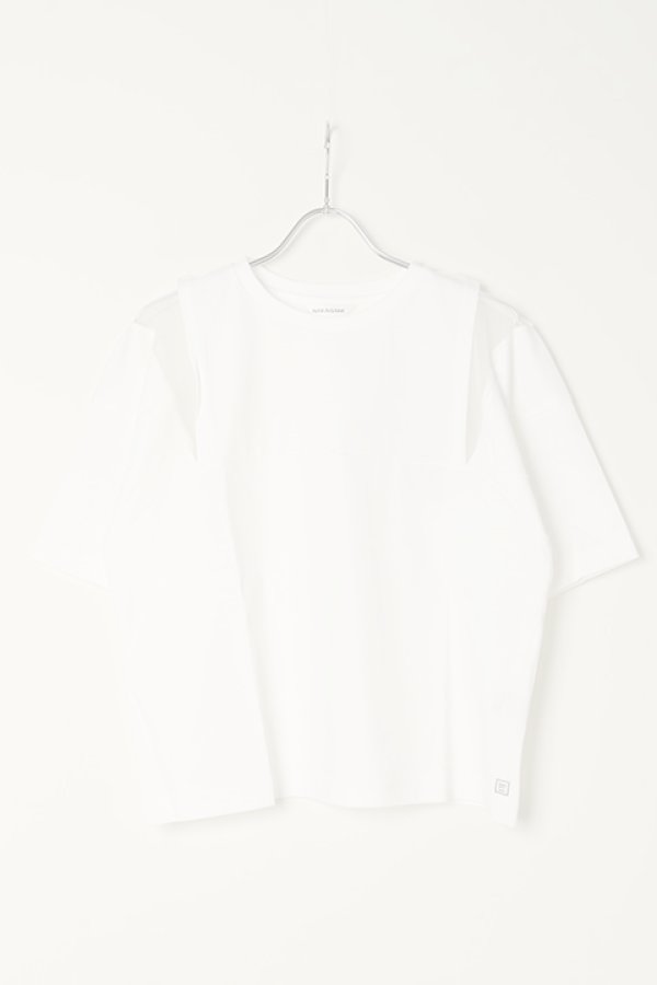 画像1:   NAKAGAMI ナカガミ メッシュショルダーＴシャツ{-BBS} (1)