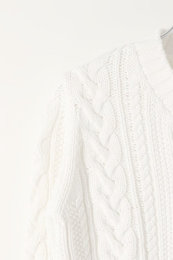 画像2:   9200 by attack the mind 7 キュウセンニヒャク by アタックザマインドセブン Cable V-neck pullover long sleeve{-AFA} (2)