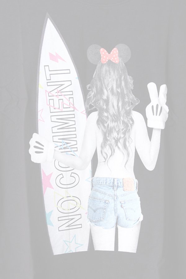 画像4:   NO COMMENT PARIS ノーコメントパリ 【Japan Limited】L/S L-CREW surf girl{NC-LTL.LTN117-BLK-AIS} (4)