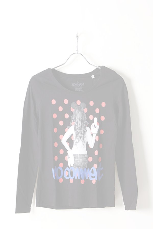 画像1:   NO COMMENT PARIS ノーコメントパリ 【Japan Limited】L/S L-CREW dot girl{NC-LTL.LTN118-BLK-AIS} (1)