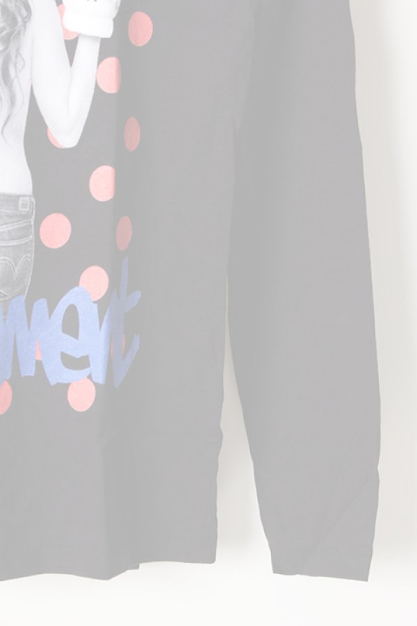 画像5:   NO COMMENT PARIS ノーコメントパリ 【Japan Limited】L/S L-CREW dot girl{NC-LTL.LTN118-BLK-AIS} (5)