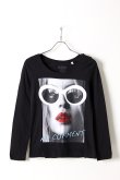 画像1: {SOLD}NO COMMENT PARIS ノーコメントパリ 【Japan Limited】L/S L-CREW wht glasses{NC-LTL.LTN143-BLK-AIS} (1)