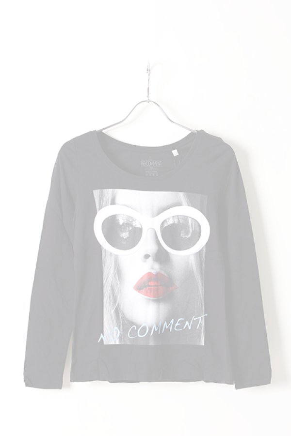 画像1:   NO COMMENT PARIS ノーコメントパリ 【Japan Limited】L/S L-CREW wht glasses{NC-LTL.LTN143-BLK-AIS} (1)