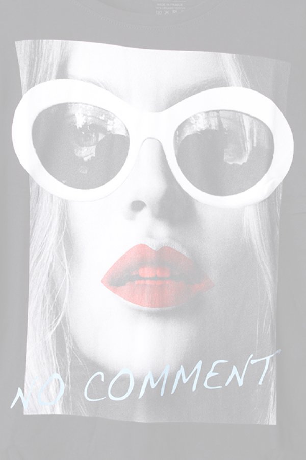 画像4:   NO COMMENT PARIS ノーコメントパリ 【Japan Limited】L/S L-CREW wht glasses{NC-LTL.LTN143-BLK-AIS} (4)