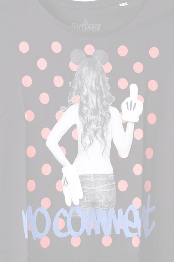 画像4:   NO COMMENT PARIS ノーコメントパリ 【Japan Limited】T-SHIRT L-CREW dot girl{NC-TL.LTN118-BLK-AIS} (4)