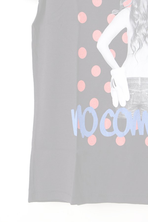 画像5:   NO COMMENT PARIS ノーコメントパリ 【Japan Limited】T-SHIRT L-CREW dot girl{NC-TL.LTN118-BLK-AIS} (5)