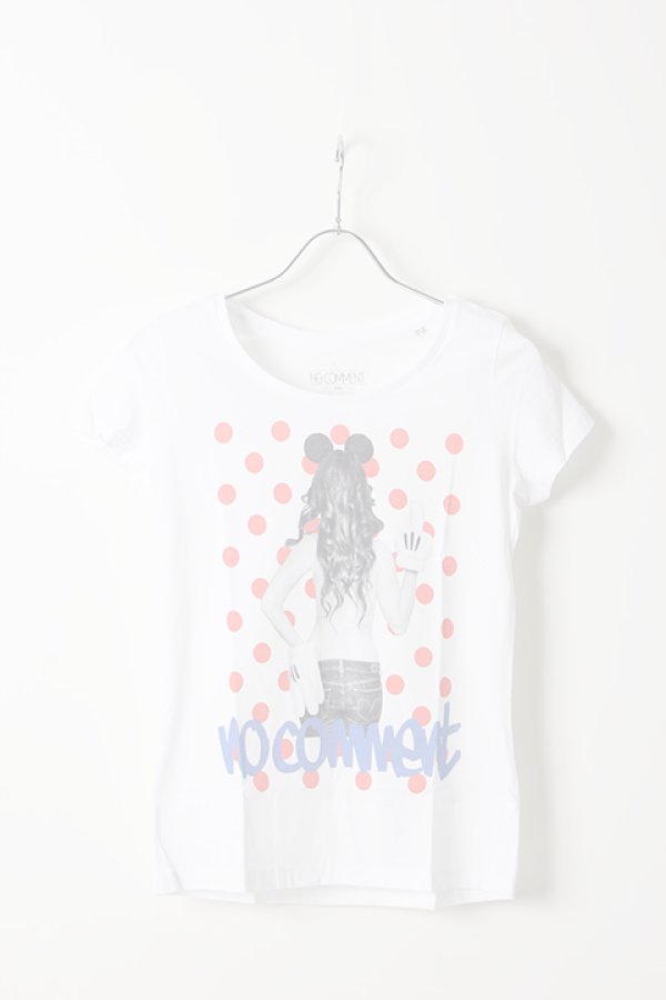 画像1:  {SOLD} NO COMMENT PARIS ノーコメントパリ 【Japan Limited】T-SHIRT L-CREW dot girl{NC-TL.LTN118-WHT-AIS} (1)