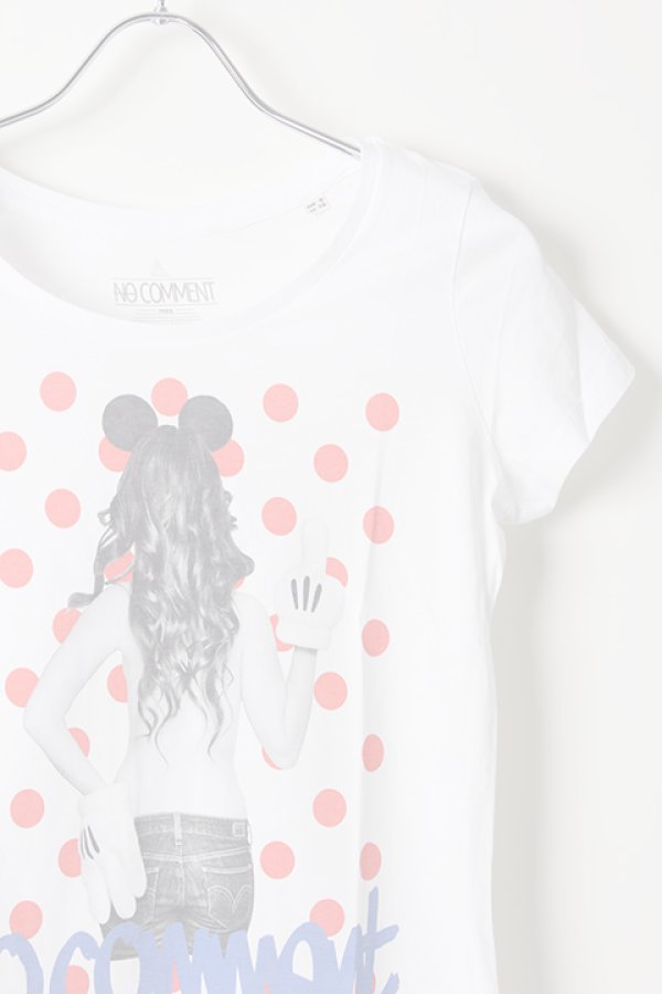 画像3:  {SOLD} NO COMMENT PARIS ノーコメントパリ 【Japan Limited】T-SHIRT L-CREW dot girl{NC-TL.LTN118-WHT-AIS} (3)