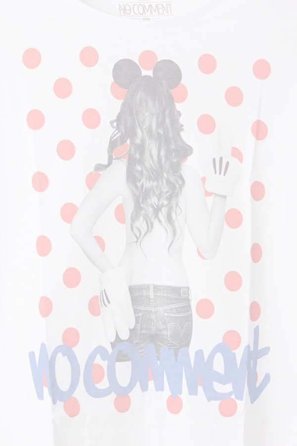 画像4:  {SOLD} NO COMMENT PARIS ノーコメントパリ 【Japan Limited】T-SHIRT L-CREW dot girl{NC-TL.LTN118-WHT-AIS} (4)