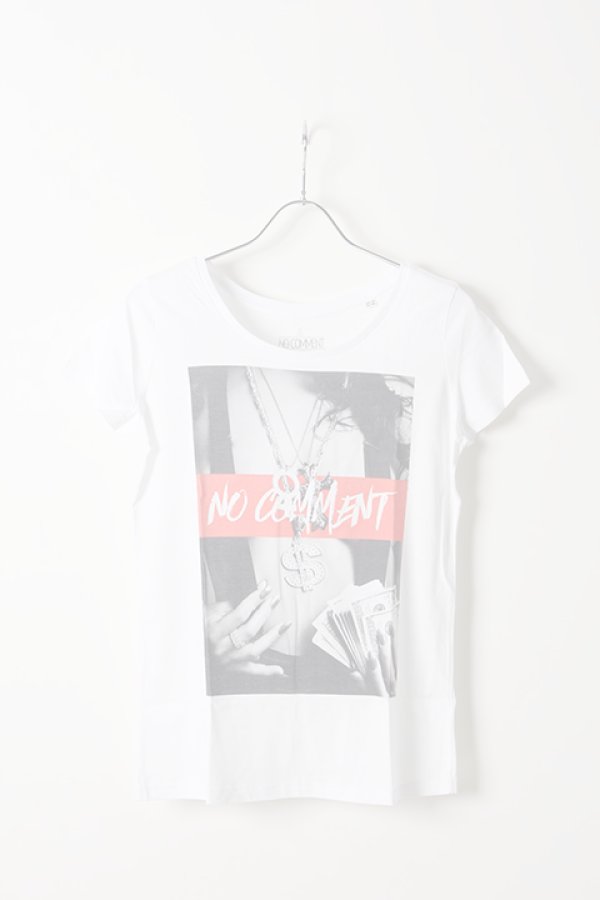 画像1:  {SOLD} NO COMMENT PARIS ノーコメントパリ 【Japan Limited】T-SHIRT L-CREW $ necklace{NC-TL.LTN128-WHT-AIS} (1)