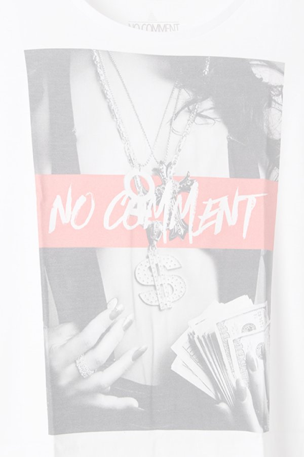 画像4:  {SOLD} NO COMMENT PARIS ノーコメントパリ 【Japan Limited】T-SHIRT L-CREW $ necklace{NC-TL.LTN128-WHT-AIS} (4)