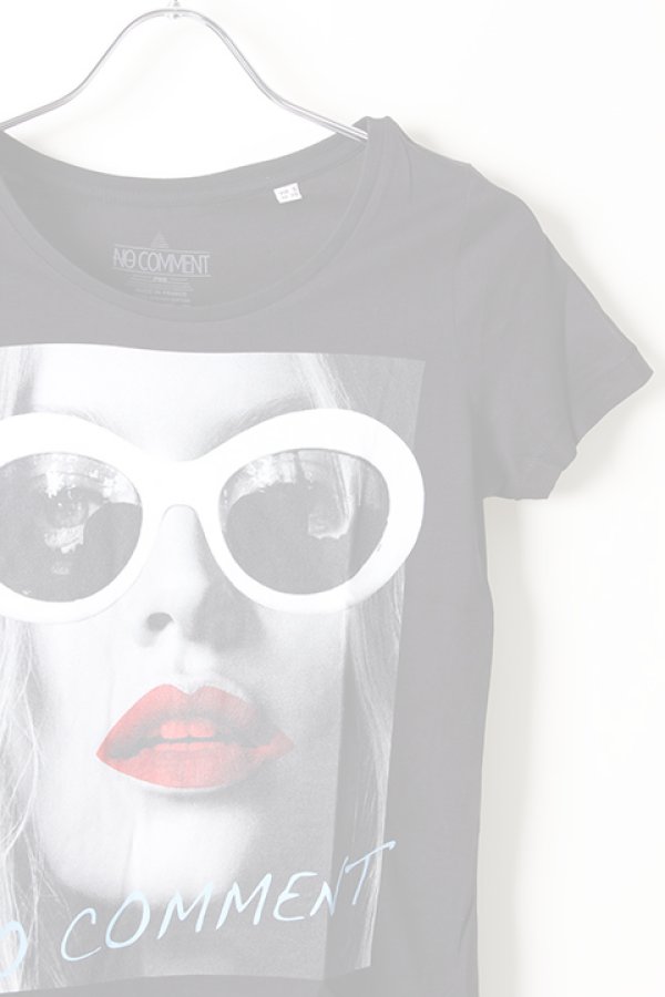画像3:  {SOLD} NO COMMENT PARIS ノーコメントパリ 【Japan Limited】T-SHIRT L-CREW wht glasses{NC-TL.LTN143-BLK-AIS} (3)