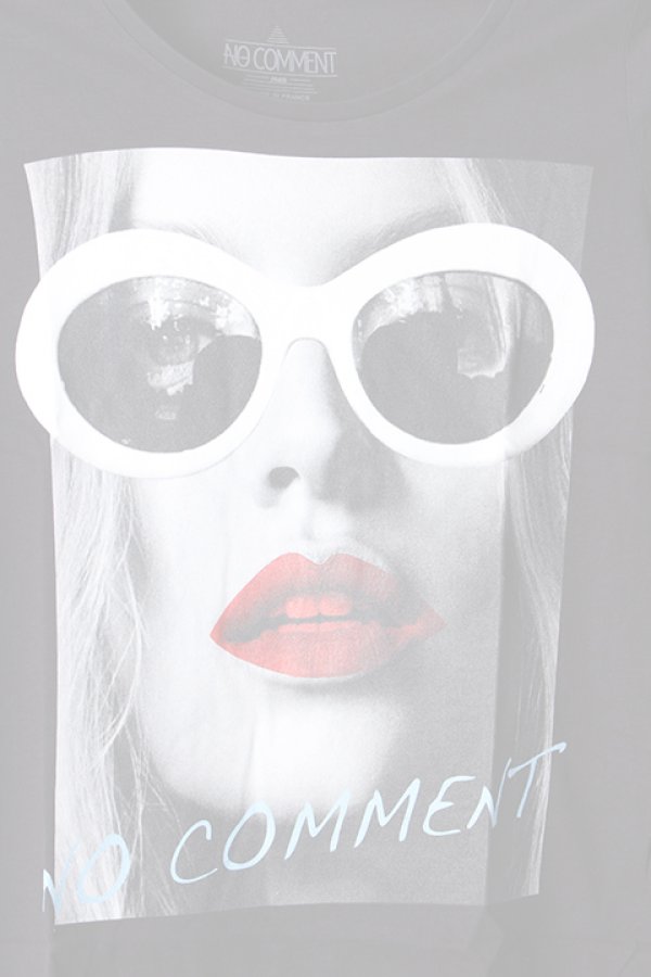 画像4:  {SOLD} NO COMMENT PARIS ノーコメントパリ 【Japan Limited】T-SHIRT L-CREW wht glasses{NC-TL.LTN143-BLK-AIS} (4)