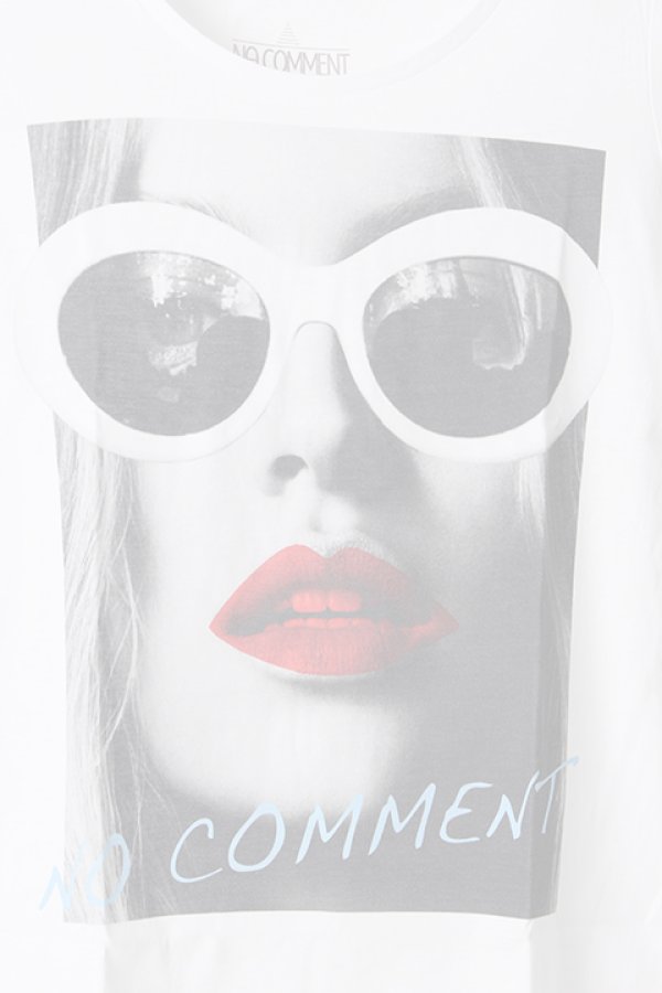 画像4:  {SOLD} NO COMMENT PARIS ノーコメントパリ 【Japan Limited】T-SHIRT L-CREW wht glasses{NC-TL.LTN143-WHT-AIS} (4)
