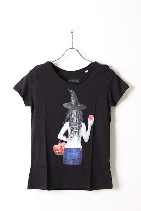 画像1: NO COMMENT PARIS ノーコメントパリ 【Japan Limited】T-SHIRT L-CREW witch apple{NC-TL.LTN147-BLK-AIS} (1)