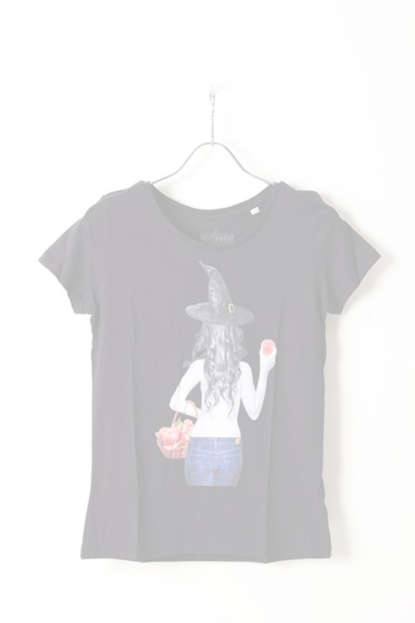 画像1:  {SOLD} NO COMMENT PARIS ノーコメントパリ 【Japan Limited】T-SHIRT L-CREW witch apple{NC-TL.LTN147-BLK-AIS} (1)