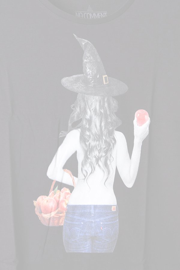 画像4:  {SOLD} NO COMMENT PARIS ノーコメントパリ 【Japan Limited】T-SHIRT L-CREW witch apple{NC-TL.LTN147-BLK-AIS} (4)