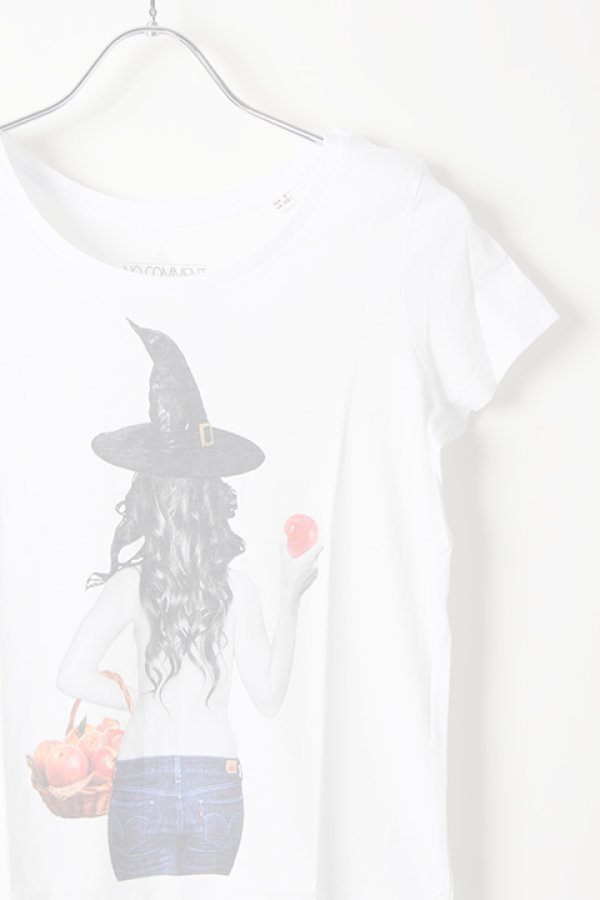 画像3:  {SOLD} NO COMMENT PARIS ノーコメントパリ 【Japan Limited】T-SHIRT L-CREW witch apple{NC-TL.LTN147-WHT-AIS} (3)