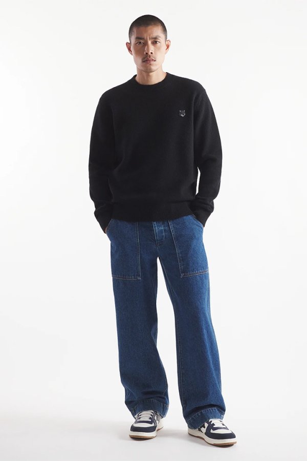 画像3: 【 30%OFF セール46,200円→32,340円】 MAISON KITSUNE メゾンキツネ BOLD FOX HEAD PATCH REGULAR JUMPER IN LAMBSWOOL{-BDA} (3)