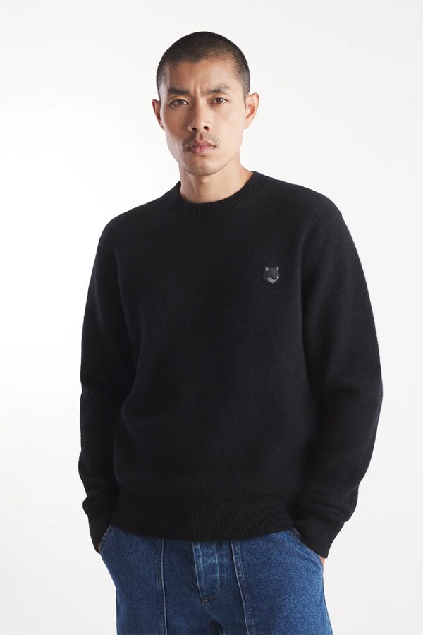 画像4: 【 30%OFF セール46,200円→32,340円】 MAISON KITSUNE メゾンキツネ BOLD FOX HEAD PATCH REGULAR JUMPER IN LAMBSWOOL{-BDA} (4)