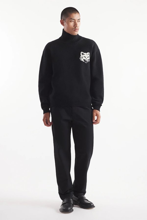 画像3: 【 30%OFF セール63,800円→44,660円】 MAISON KITSUNE メゾンキツネ フォックスヘッド インターシャ コンフォート ハイネック ジャンパー{-BDA} (3)