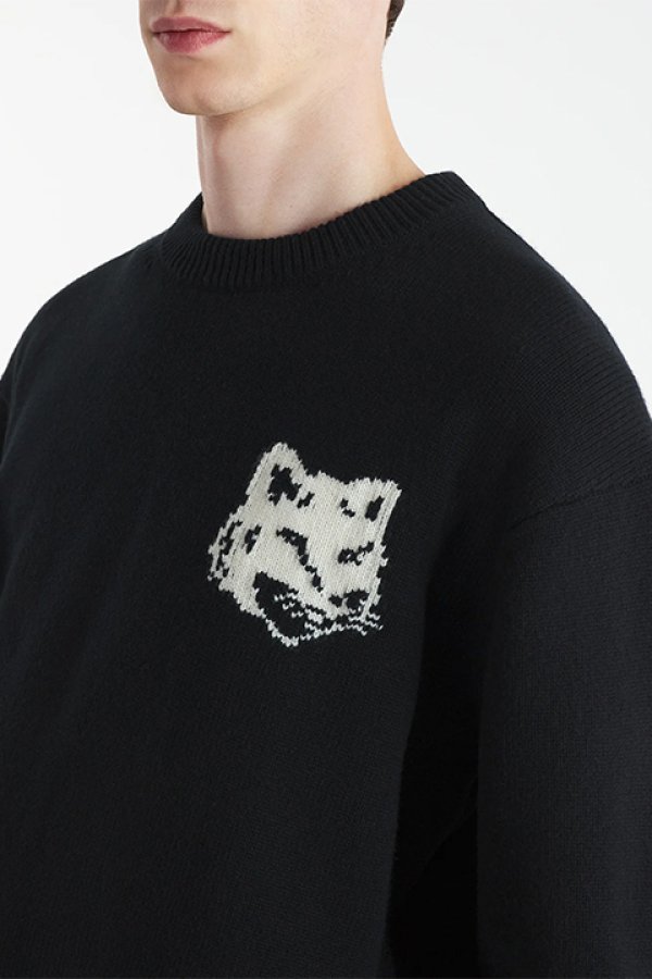 画像5: 【 30%OFF セール61,600円→43,120円】 MAISON KITSUNE メゾンキツネ フォックスヘッド インターシャ コンフォート ジャンパー{-BDA} (5)