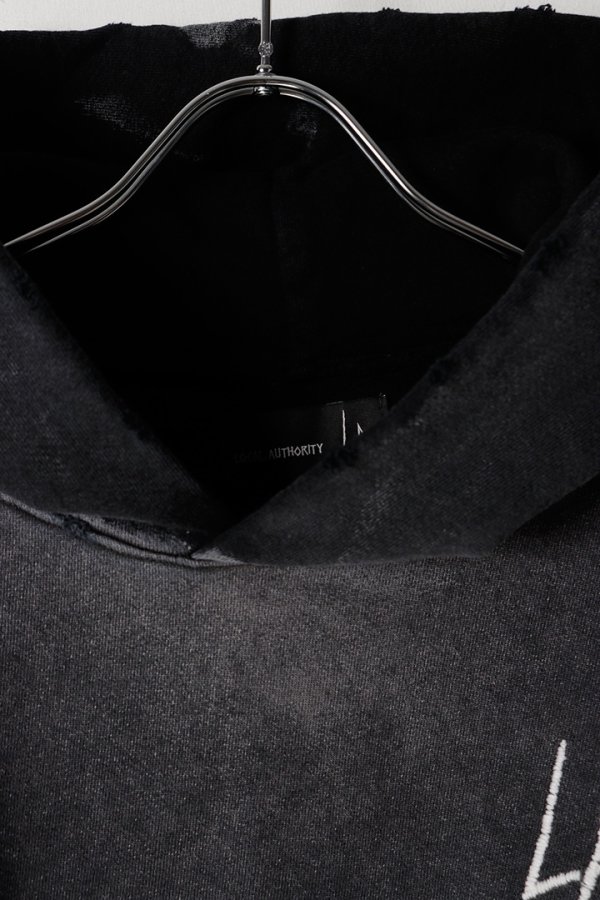 画像2: LOCAL AUTHORITY ローカルオーソリティ LA SLASH DESTROYED HOODIE{-BEA} (2)