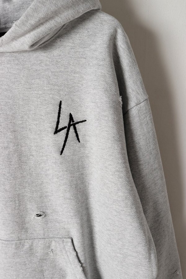 画像3: LOCAL AUTHORITY ローカルオーソリティ LA SLASH DESTROYED HOODIE{-BEA} (3)