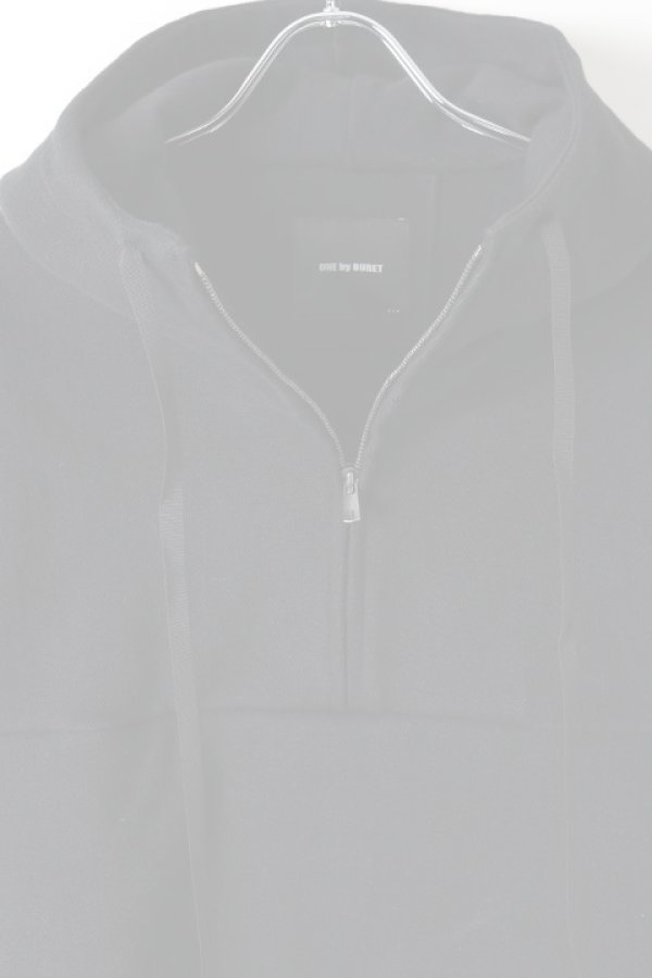 画像3:  {SOLD} OURET オーレット 硫化染ドビーストレッチフードZIPプルオーバー{-BJA} (3)
