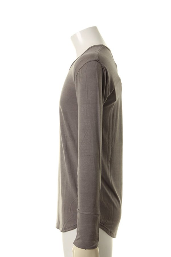 画像3: 【 50%OFF セール18,700円→9,350円】 OURET オーレット BAMBOO RAYON JERSEY STITCH ROUND HEM U NECK LONG SLEEVE{-AFA} (3)