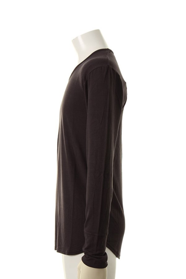 画像3: 【 50%OFF セール18,700円→9,350円】 OURET オーレット BAMBOO RAYON JERSEY STITCH ROUND HEM U NECK LONG SLEEVE{-AFA} (3)