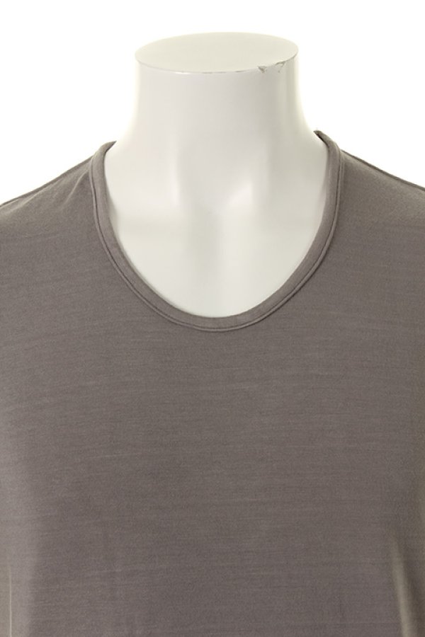 画像4: 【 50%OFF セール16,500円→8,250円】 OURET オーレット BAMBOO RAYON JERSEY STITCH ROUND HEM U NECK SHORT SLEEVE{-AFA} (4)