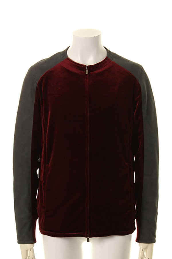 画像2: 【 50%OFF セール88,000円→44,000円】 OURET オーレット TRIACETATE VELOUR LEATHER SLEEVE SIMGLE RIDERS{-AGA} (2)