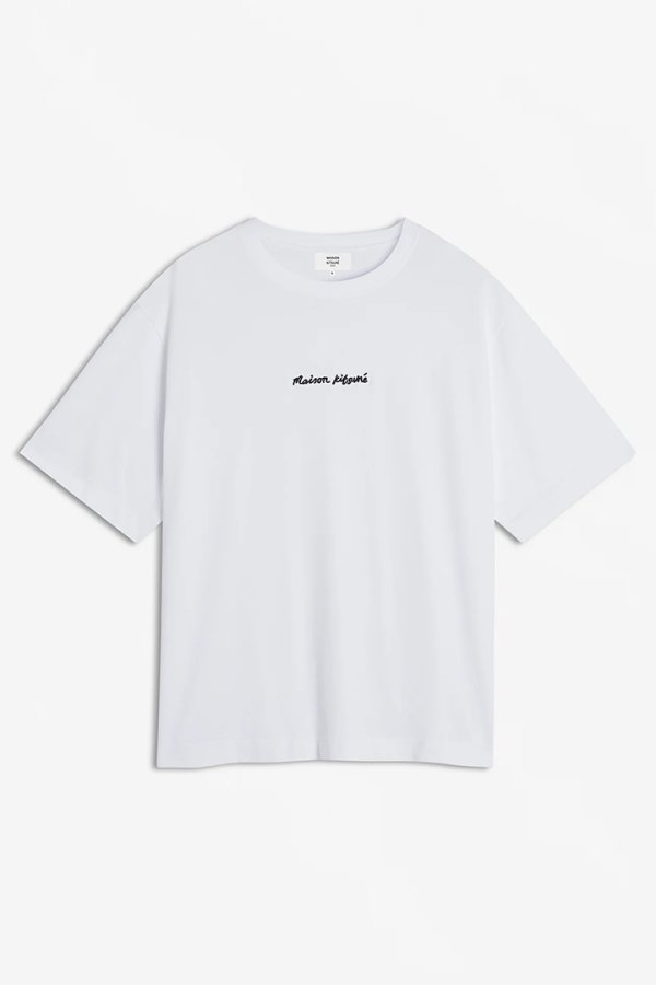 画像1: 【 30%OFF セール22,000円→15,400円】 MAISON KITSUNE メゾンキツネ メゾン キツネ エンブロイダリー オーバーサイズ Tシャツ{-BES} (1)