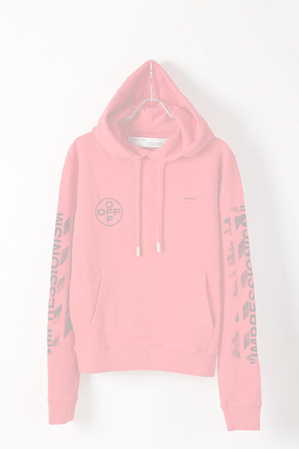 画像1:   Off-white オフホワイト DIAG STENCIL SLIM HOODIE RED BLACK{OMBB034R19003015201-RED-AIS} (1)
