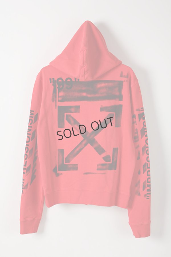 画像2: {SOLD}Off-white オフホワイト DIAG STENCIL SLIM HOODIE RED BLACK{OMBB034R19003015201-RED-AIS} (2)