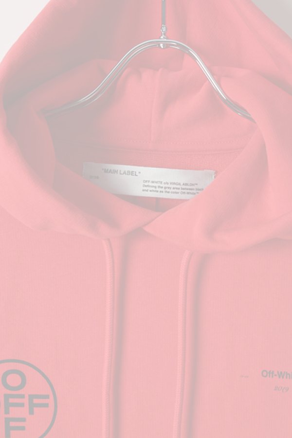 画像3:   Off-white オフホワイト DIAG STENCIL SLIM HOODIE RED BLACK{OMBB034R19003015201-RED-AIS} (3)
