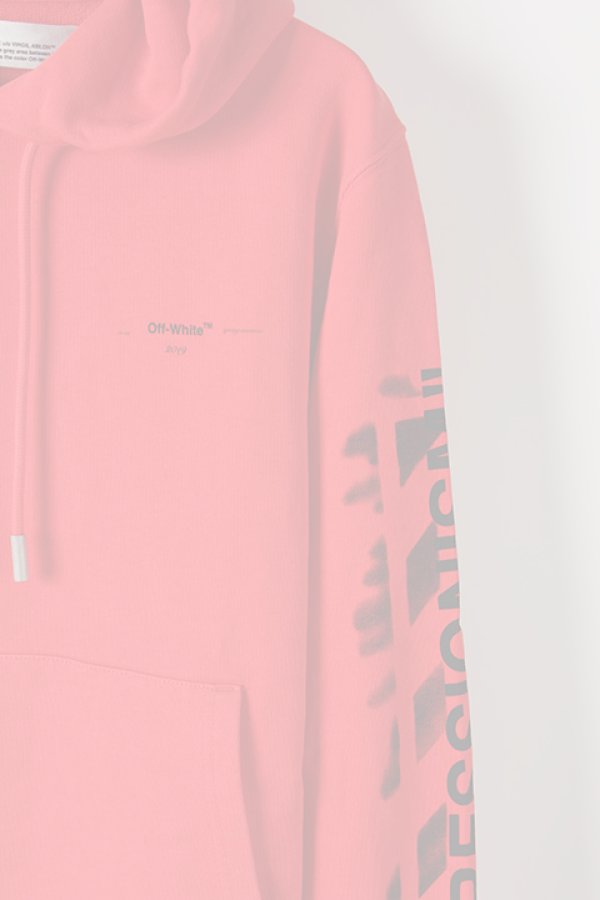 画像4:   Off-white オフホワイト DIAG STENCIL SLIM HOODIE RED BLACK{OMBB034R19003015201-RED-AIS} (4)
