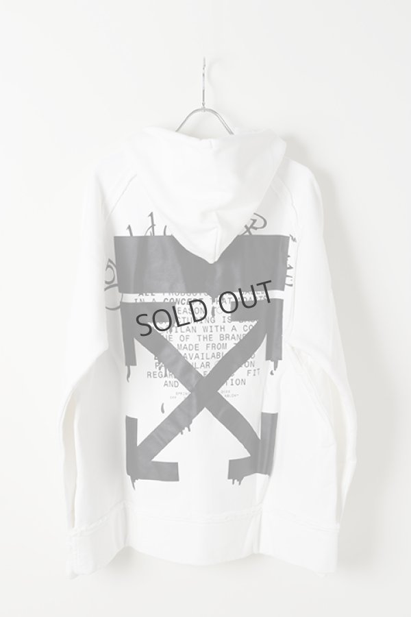 画像4: {SOLD}Off-white オフホワイト DRIPPING ARROWS INCOMP HOODIE{OMBB057R20E300050110-WHT-BJS} (4)