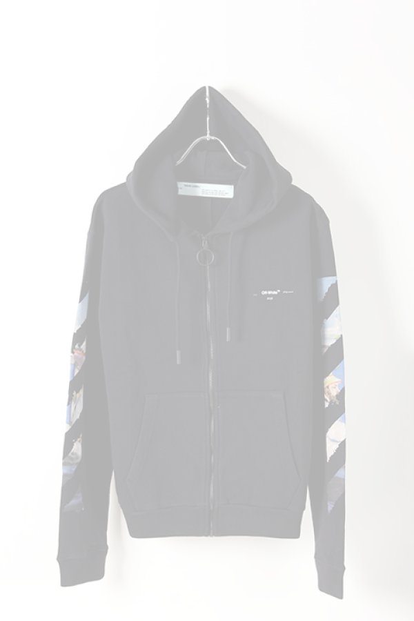 画像1:  {SOLD} Off-white オフホワイト DIAG COLORED ARROW ZIP HOO BLACK MULTI-COLOR{OMBE001R19003012108-BLK-AIS} (1)