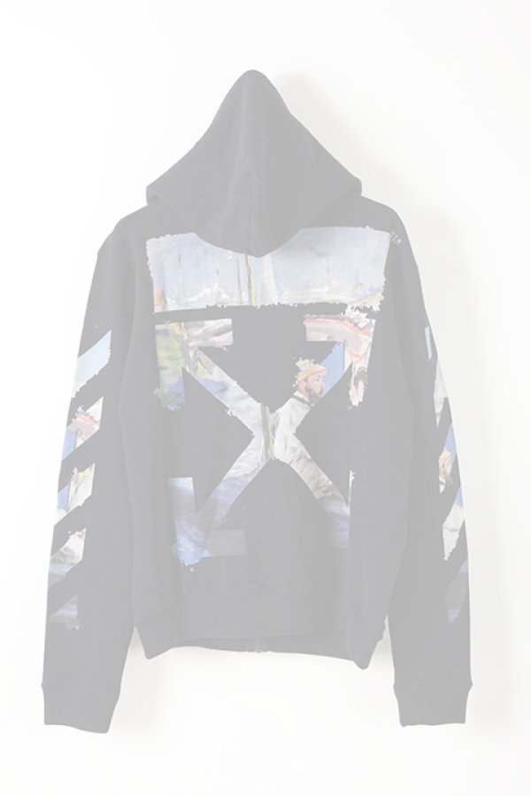 画像2:  {SOLD} Off-white オフホワイト DIAG COLORED ARROW ZIP HOO BLACK MULTI-COLOR{OMBE001R19003012108-BLK-AIS} (2)