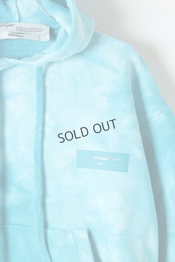 画像2: {SOLD}Off-white オフホワイト LOGO KNIT HOODIE PETROL{OMHA072R20G730203939-BLU-BJS} (2)