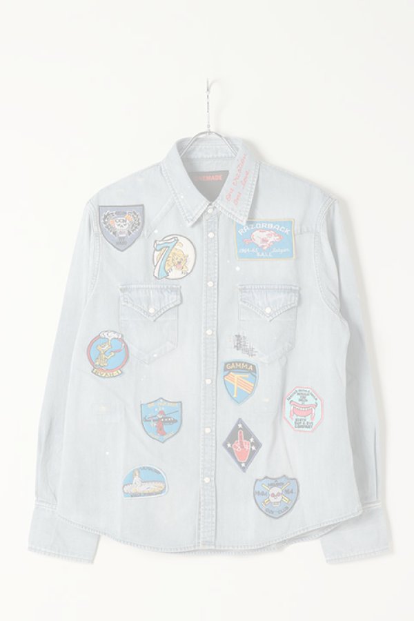 画像1:  {SOLD} ONE MADE ワンメイド DENIM SHIRT{-BAS} (1)