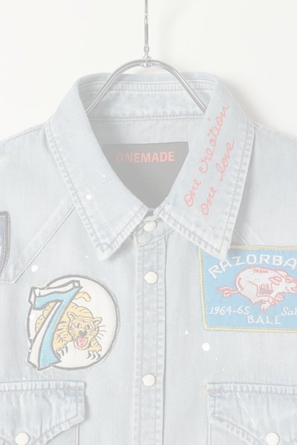 画像2:  {SOLD} ONE MADE ワンメイド DENIM SHIRT{-BAS} (2)