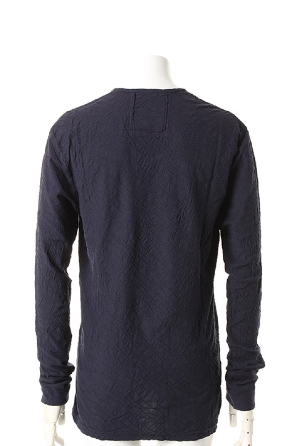 画像2: 【 50%OFF セール15,400円→7,700円】 OURET オーレット WAVE JAQUARD BIG U NECK LONG SLEEVE{-AEA} (2)